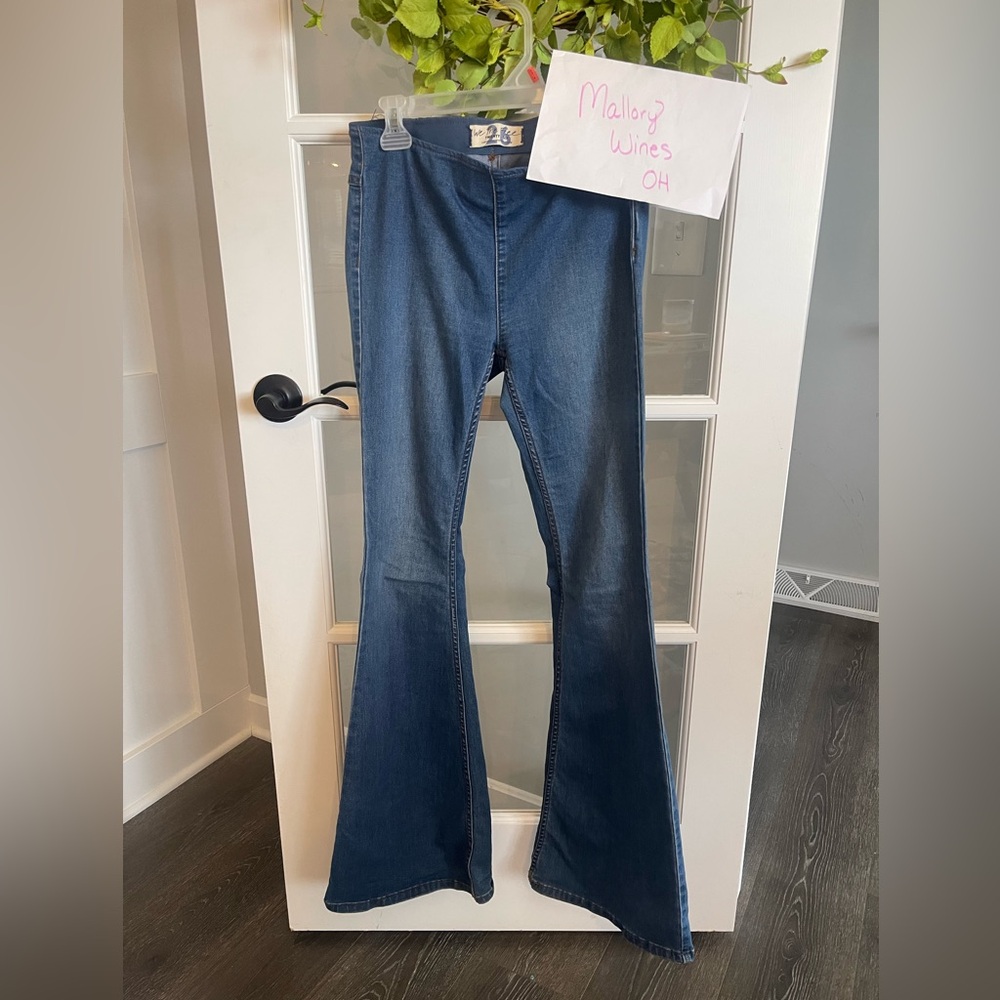 We The Free Blue Flare Wide Leg Jeans